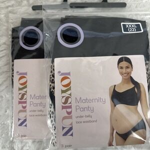 Joyspun Maternity Under Bump Panties XXXL 22 Plus Lace Bikini 2 Pack NWT